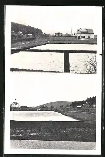 AK Cisovice, Häuser am Gewässer