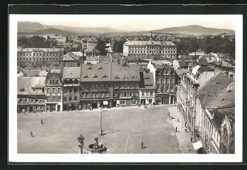 AK Leipa / Ceska Lipa, Marktplatz mit Geschäften