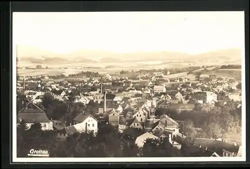 AK Grottau / Hradek Nad Nisou, Panorama über die Stadt