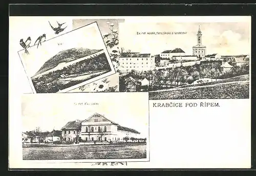 AK Krabcice pod Ripem, Ev. ref. divci ustav, Rip, Ev. ref. kostel