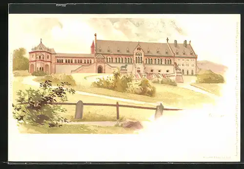 Lithographie Goslar, Ansicht des Kaiserhauses