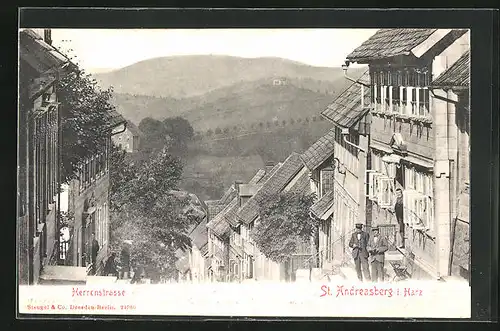 AK St. Andreasberg i. Harz, Blick in die Herrenstrasse