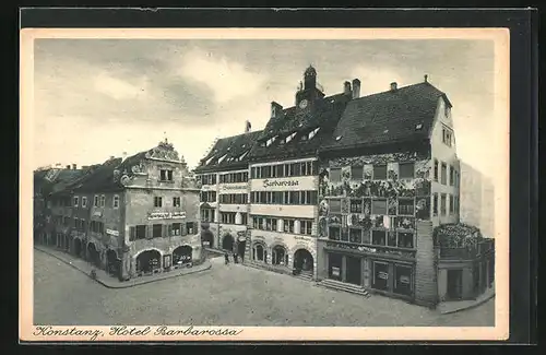 AK Konstanz, Ansicht des Hotel Barbarossa