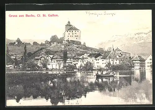 AK Buchs, Ortsansicht mit Schloss