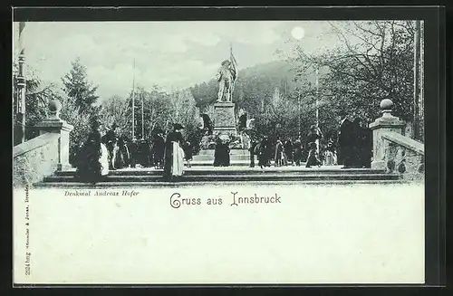 Mondschein-AK Innsbruck, Denkmal Andreas Hofer