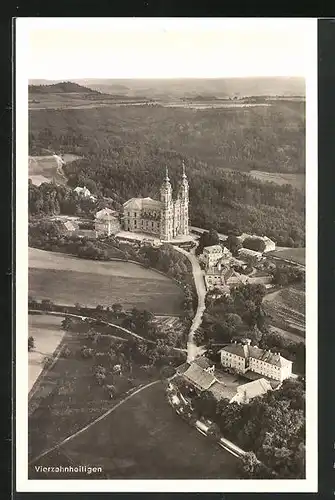 AK Vierzehnheiligen, Blick auf Schloss aus der Vogelschau