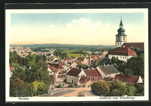 AK Niemes, Ausblick vom Schulberg, Rathaus