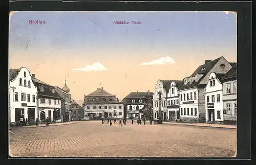 AK Grottau / Hradek Nad Nisou, Altstädter Markt