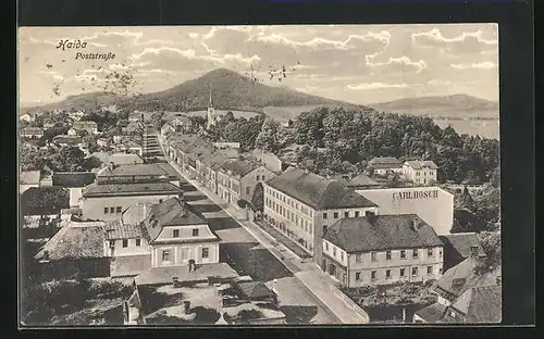 AK Haida in Böhmen, Blick auf die Poststrasse