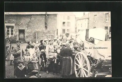 AK Soldaten und Kinder an der Gulaschkanone
