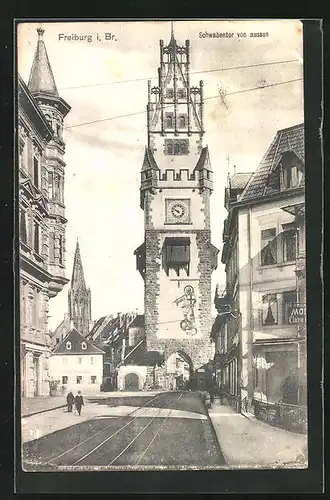 AK Freiburg i. Br., Schwabentor von aussen