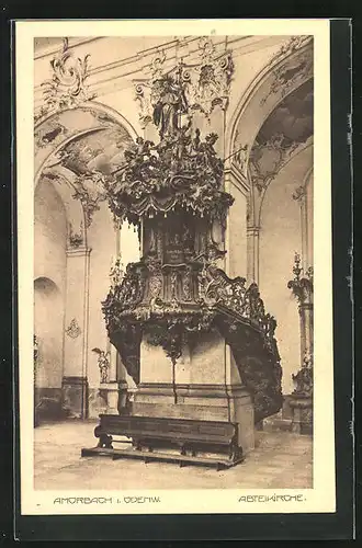 AK Amorbach im Odenwald, Inneres der Abteikirche