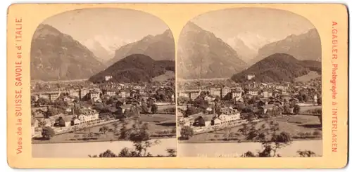 Stereo-Fotografie A. Gabler, Interlaken, Ansicht Interlaken, Blick auf den Ort