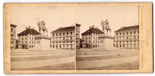 Stereo-Fotografie G. Stuffler, München, Ansicht München, Churfürst Max Monument