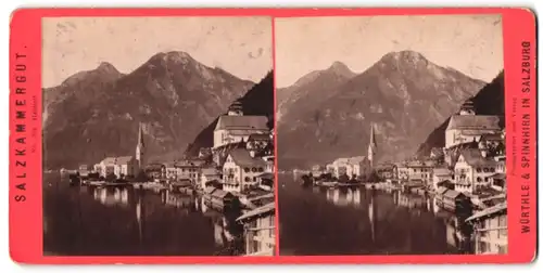 Stereo-Fotografie Würthle & Spinnhirn, Salzburg, Ansicht Hallstatt, Ortspartie am See