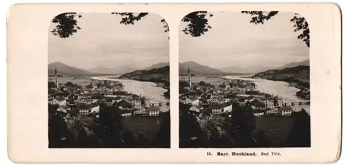 Stereo-Fotografie NPG, Berlin-Steglitz, Ansicht Bad Tölz, Blick auf den Ort im Bayr. Hochland