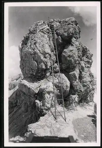 Fotografie unbekannter Fotograf, Ansicht Oberstdorf, Das Leiterl, Berggipfel - Felsformation