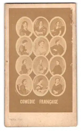 Fotografie Franck, Paris, Place de la Bourese 15, Schauspielerinnen der Comedie Francaise, Guyon, A. Brohan, Ponsin