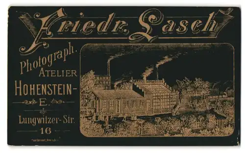Fotografie Friedr. Lasch, Hohenstein-Ernstthal, Lungwitzer-Str. 16, Ansicht Hohenstein-Ernstthal, Ateliersgebäude
