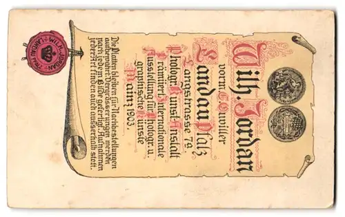 Fotografie Wilh. Jordan, Landau i. Pfalz, Ansicht Landau / Pfalz, Partie an einem Gasthaus