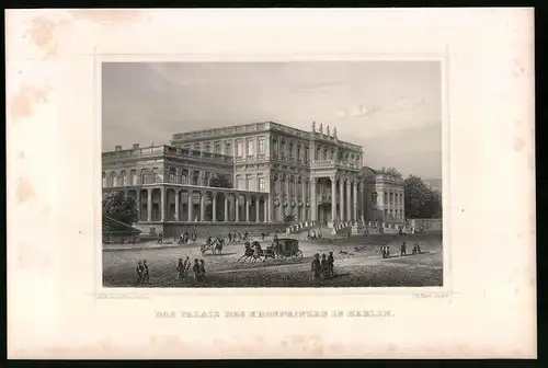 Stahlstich Berlin, Das Palais des Kronprinzen, aus Die deutsche Kaiserstadt von Robert Springer, Darmstadt 1876