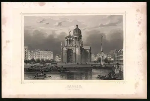 Stahlstich Berlin, Die Michaeliskirche von Süd-Ost, aus Die deutsche Kaiserstadt von Robert Springer, Darmstadt 1876