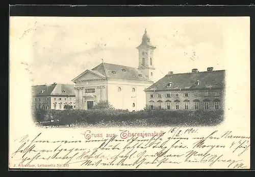 AK Theresienstadt / Terezin, Kirche in der Stadt