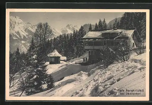 AK Oberstdorf, Cafe Bergkristall im Winter