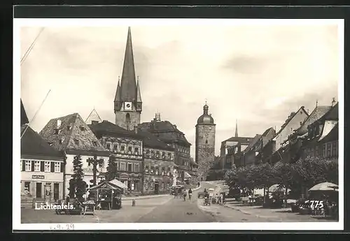 AK Lichtenfels, Marktplatz mit Cafe