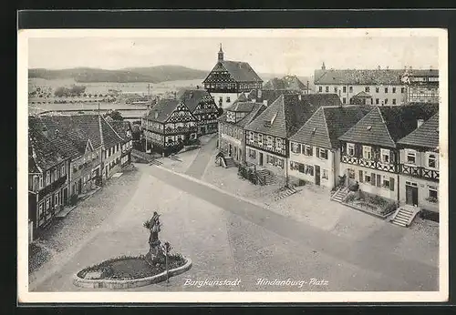 AK Burgkunstadt, Hindenburg-Platz mit Denkmal