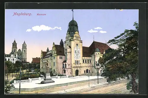 AK Magdeburg, Blick auf Museum