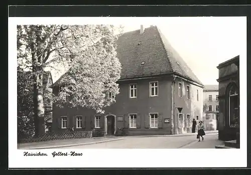 AK Hainichen, Blick auf Gellert-Haus