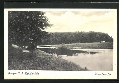 AK Burgwall /Zehdenick, Blick auf die Havel