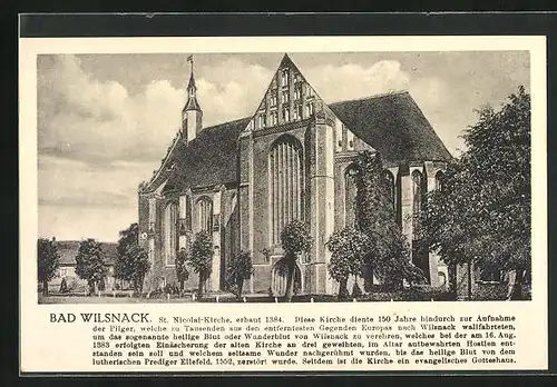 AK Bad Wilsnack, Blick auf St. Nicolai-Kirche