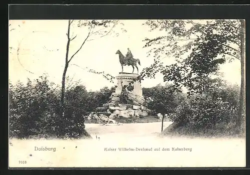 AK Duisburg, Kaiser Wilhelm-Denkmal auf dem Kaiserberg