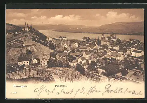 AK Remagen, Panoramablick auf den Ort