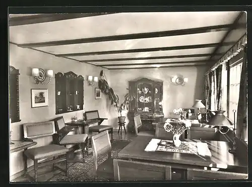 AK Wiesmoor /Ostfr., Gasthof Blauer Fasan, Innenansicht