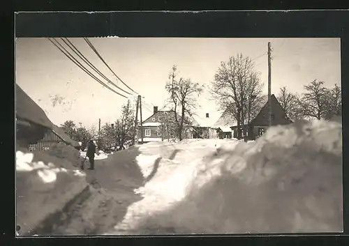 Foto-AK Tiefenbach / Desse, Ort im Winter