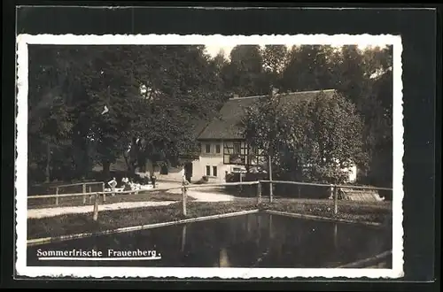 AK Kratzau-Frauenberg, Blick auf Gasthaus Sommerfrische