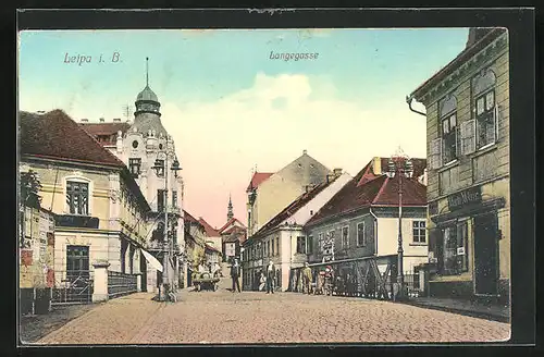 AK Leipa / Ceska Lipa, Blick in die Langegasse