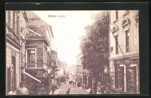 AK Leipa / Ceska Lipa, Blick in die Langestrasse