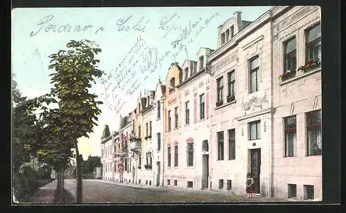 AK Leipa / Ceska Lipa, Wallensteinstrasse mit Wohnhäusern