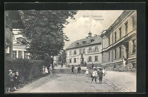 AK Tannwald, Poststrasse mit Kindern