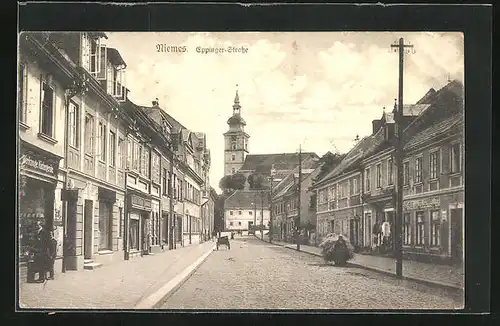 AK Niemes, Eppinger-Strasse mit Kirche