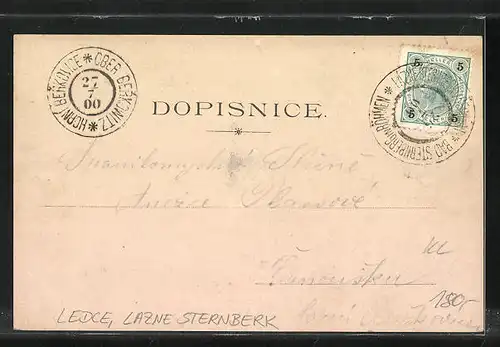 AK Ledce, Lazne Sternberk, Restaurant, See, Kirche