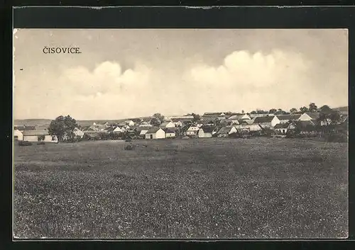 AK Cisovice, Panorama mit Ort