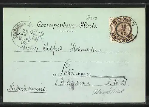 Mondschein-AK Leitmeritz / Litomerice, Totalansicht mit Elbe