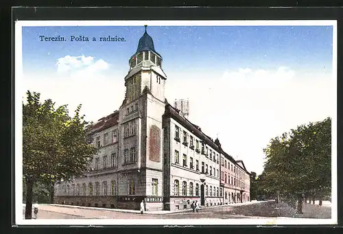 AK Theresienstadt / Terezin, Posta a radnice