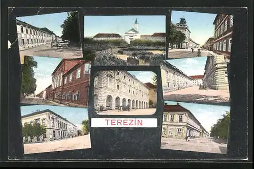 AK Theresienstadt / Terezin, Grosse Gebäude im Ort
