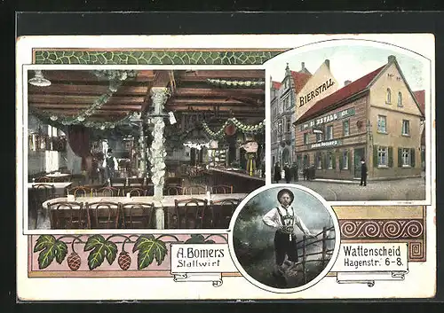 AK Wattenscheid, Cafe-Restaurant Bierstall, Hagenstrasse 6-8
